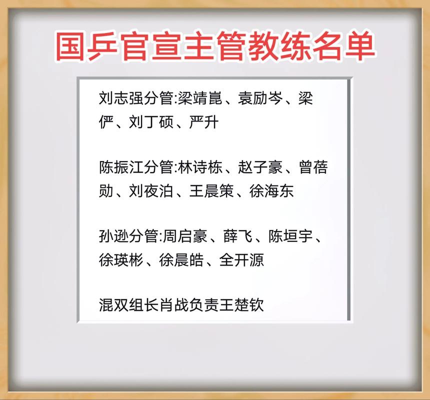 中国乒乓球教练人员名单，中国乒乓球全部教练