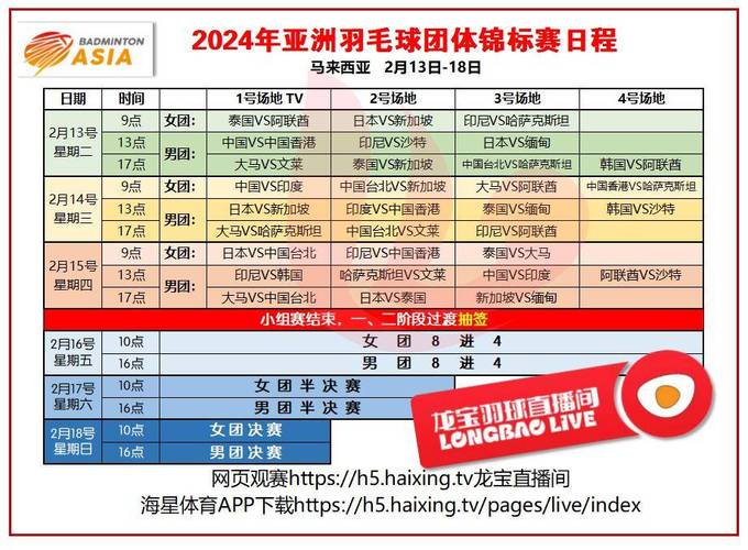 亚洲羽毛球团体锦标赛2023在哪看，羽毛球亚洲混合团体锦标赛