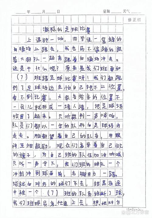 激烈的足球赛作文（精彩的足球比赛作文300字）