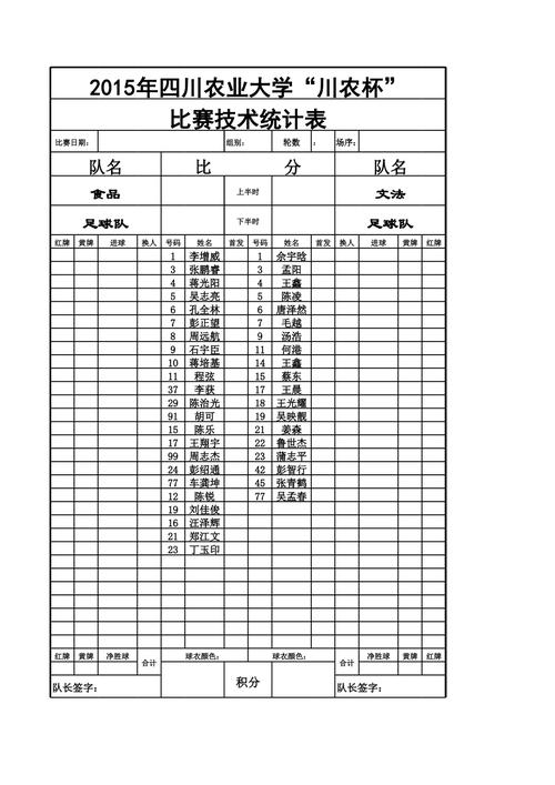 足球比赛数据统计？足球比赛数据分析表